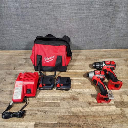 HOUSTON LOCATION - AS-IS Milwaukee  18V Lithium-Ion Cordless Drill Driver/Impact Driver Combo Kit