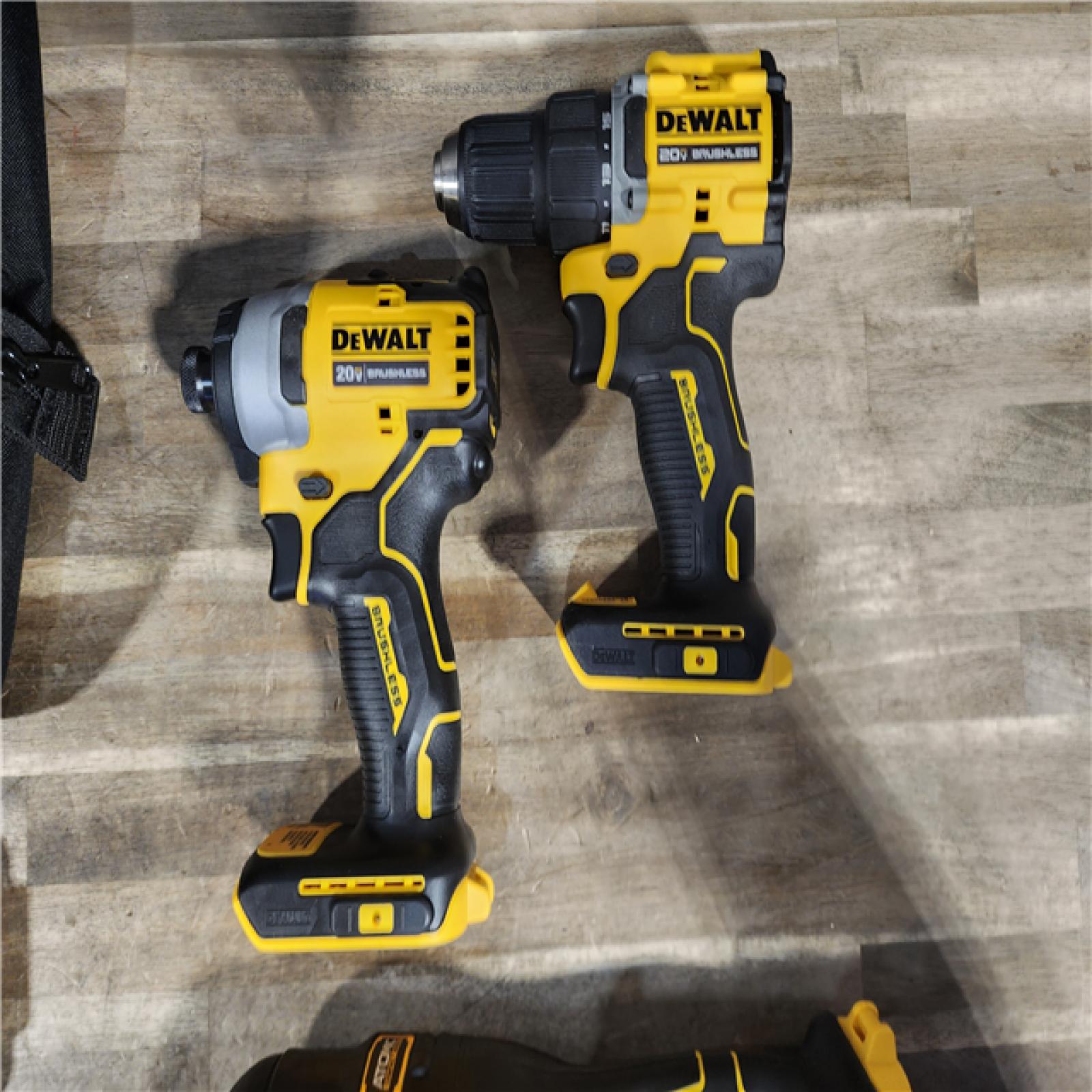 HOUSTON LOCATION - AS-IS DeWalt 20V MAX ATOMIC Cordless Brushless 3 Tool Combo Kit