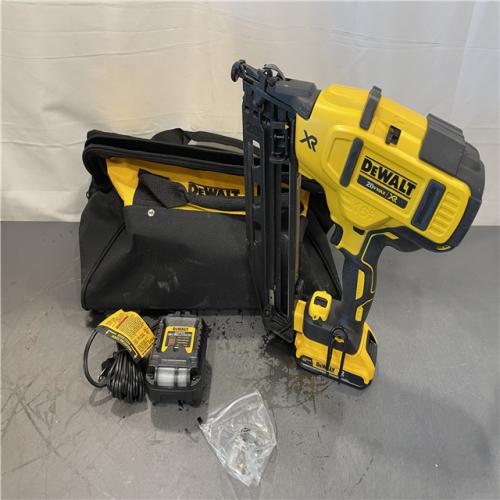 AS-IS - DeWalt 20V MAX XR 16-Gauge Electric Cordless Angled Finishing Nailer Kit