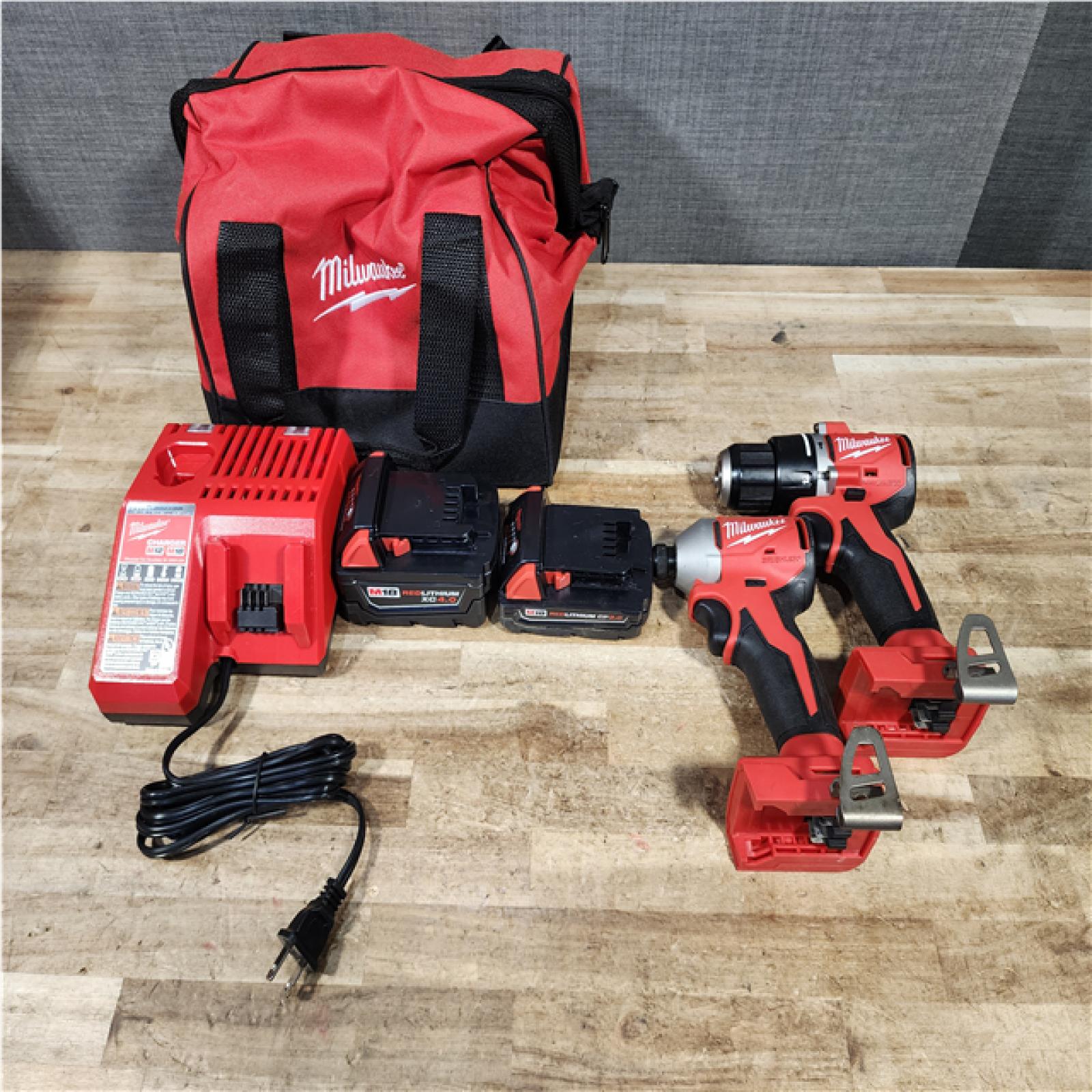 HOUSTON LOCATION - AS - IS Milwaukee 18-Volt Lithium-Ion Brushless Cordless Compact Hammer Drill/Impact Combo Kit
