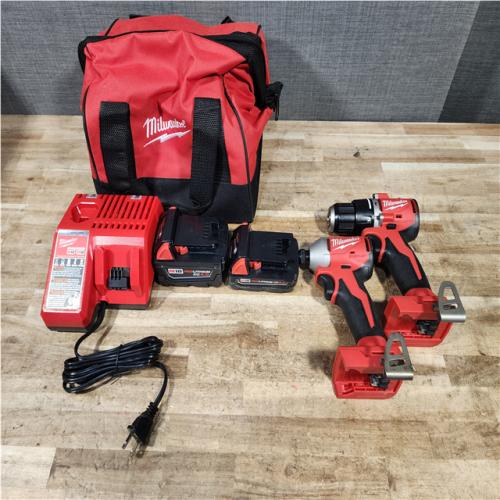 HOUSTON LOCATION - AS - IS Milwaukee 18-Volt Lithium-Ion Brushless Cordless Compact Hammer Drill/Impact Combo Kit