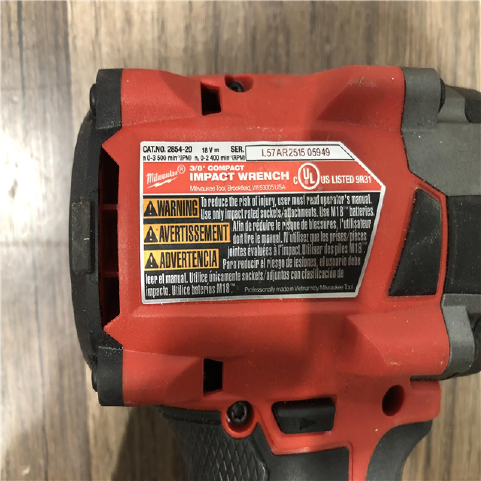 AS-IS Milwaukee FUEL GEN-3 18V Lithium-Ion Brushless Cordless 3/8 in. Compact Impact Wrench with Friction Ring (Tool-Only)