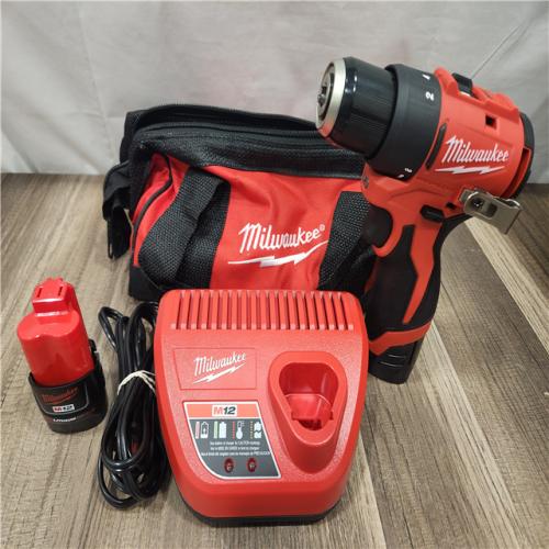 AS-IS- Milwaukee Tool M12 3/8 in. Brushless Cordless Drill/Driver Kit (Battery & Charger)