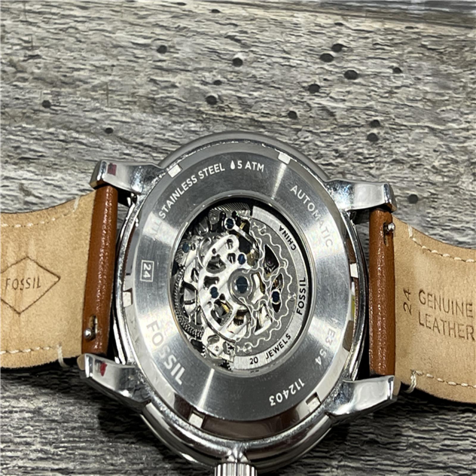 AS-IS Townsman Brown Leather Strap Watch 48mm - Brown - Fossil Watches