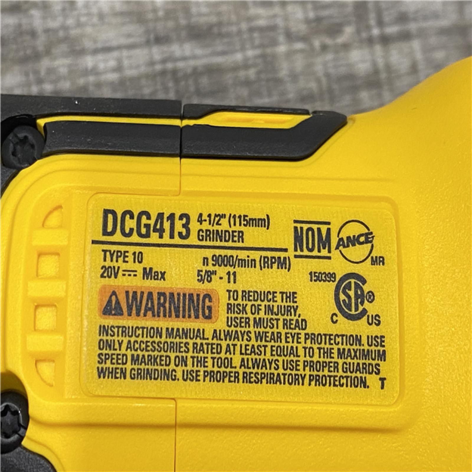 AS-IS DEWALT 20-Volt MAX XR Lithium-Ion Cordless Brushless 4-1/2 in. Paddle Switch Small Angle Grinder w/ Kickback Brake (Tool-Only)
