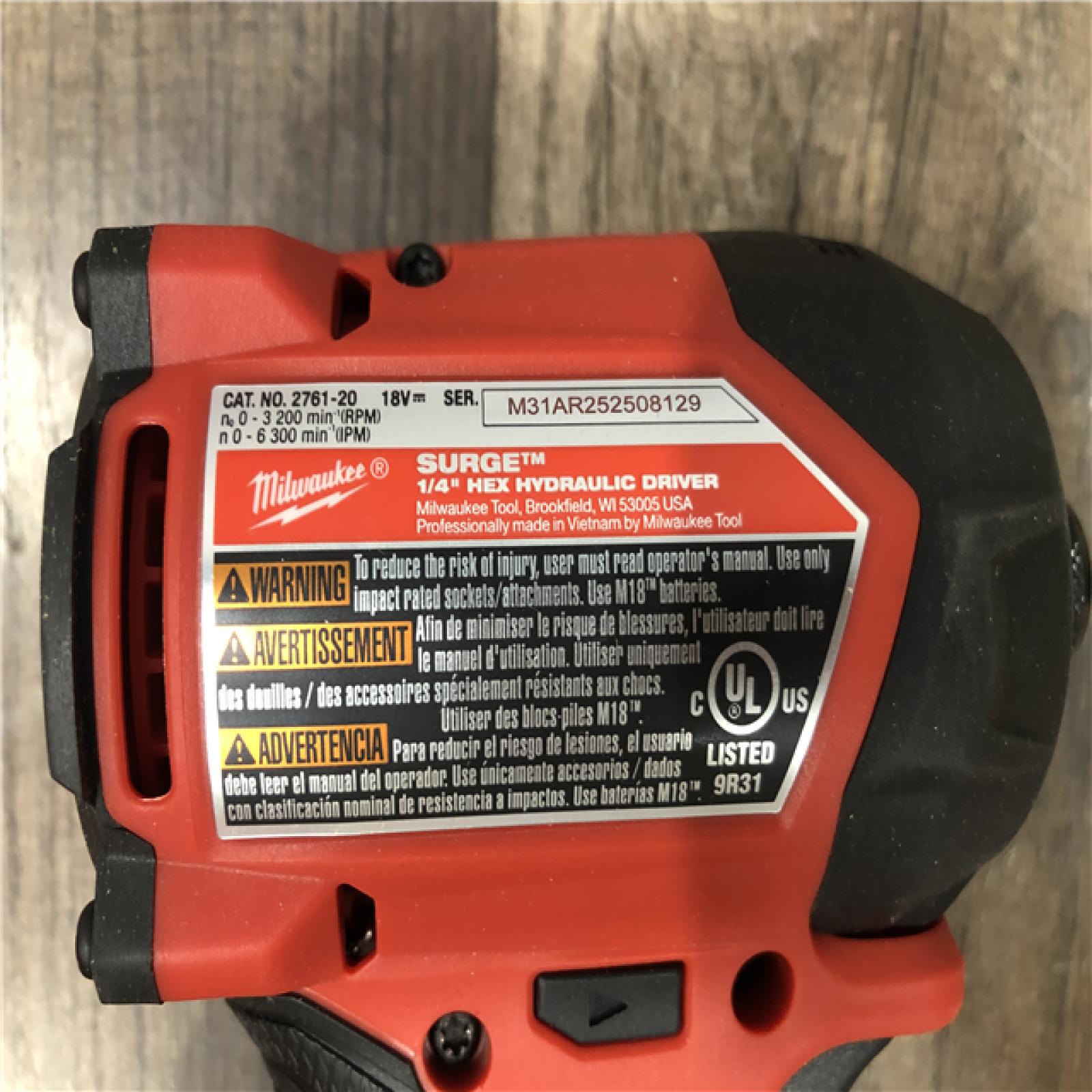 AS-IS  Milwaukee FUEL SURGE 18V Lithium-Ion Brushless Cordless 1/4 in. Hex Impact Driver (Tool-Only)