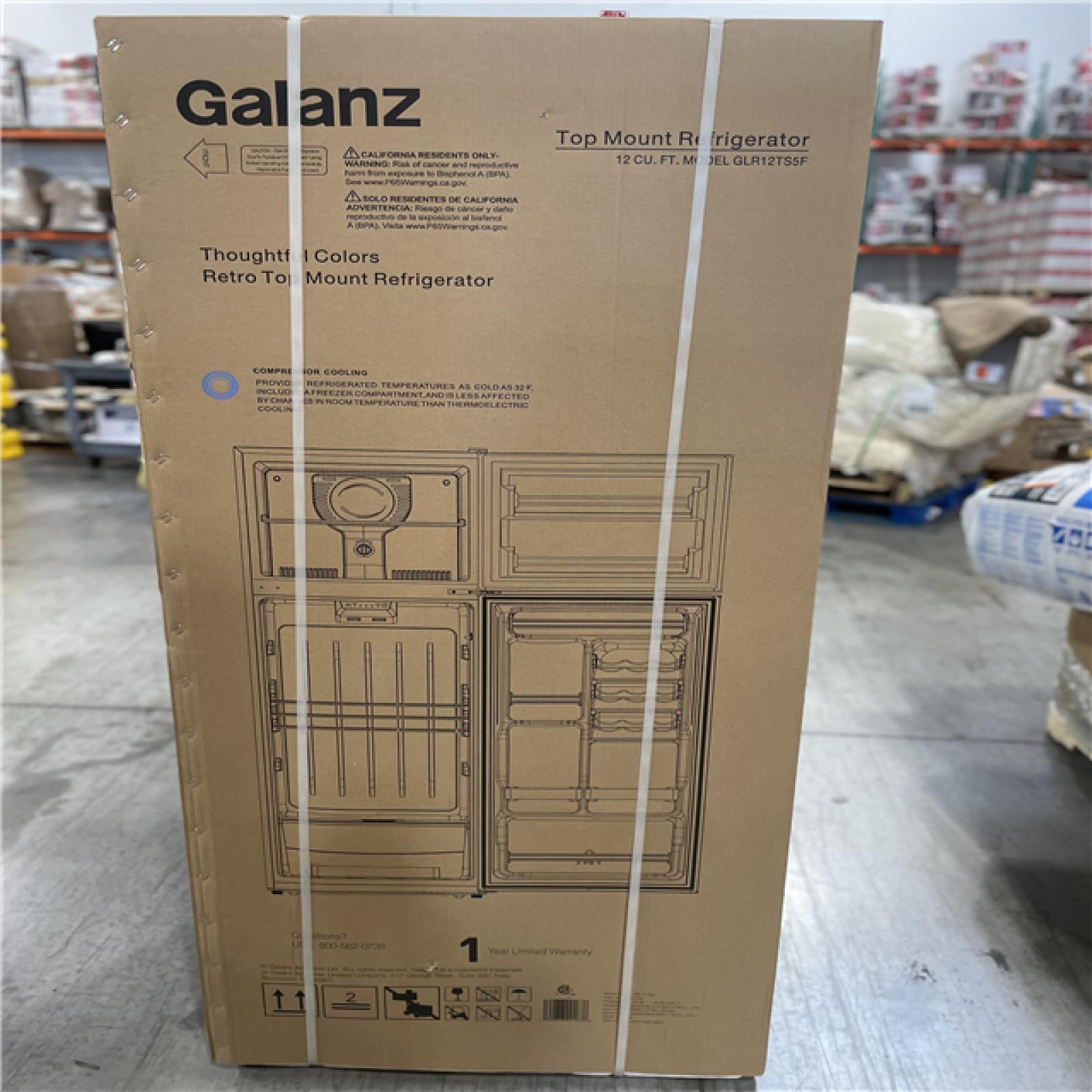 DALLAS LOCATION- NEW! GALANZ12 cu. ft. Top Freezer Refrigerator with Dual Door