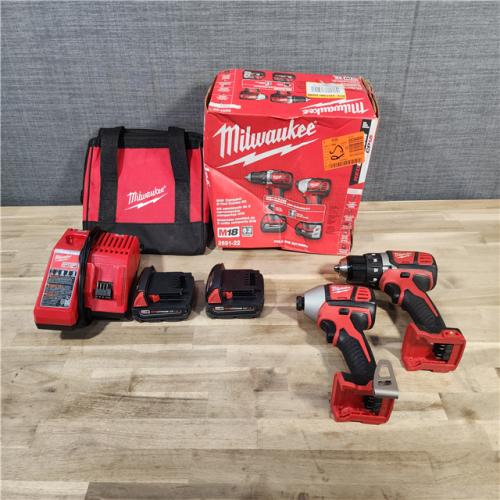HOUSTON LOCATION - AS-IS Milwaukee M18 18V Cordless Brushed 2 Tool Drill/Driver and Impact Driver Kit