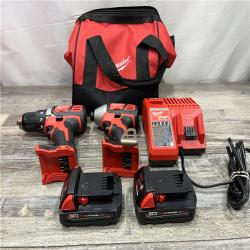 AS-IS Milwaukee 18V Lithium-Ion Cordless Drill Driver/Impact Driver Combo Kit