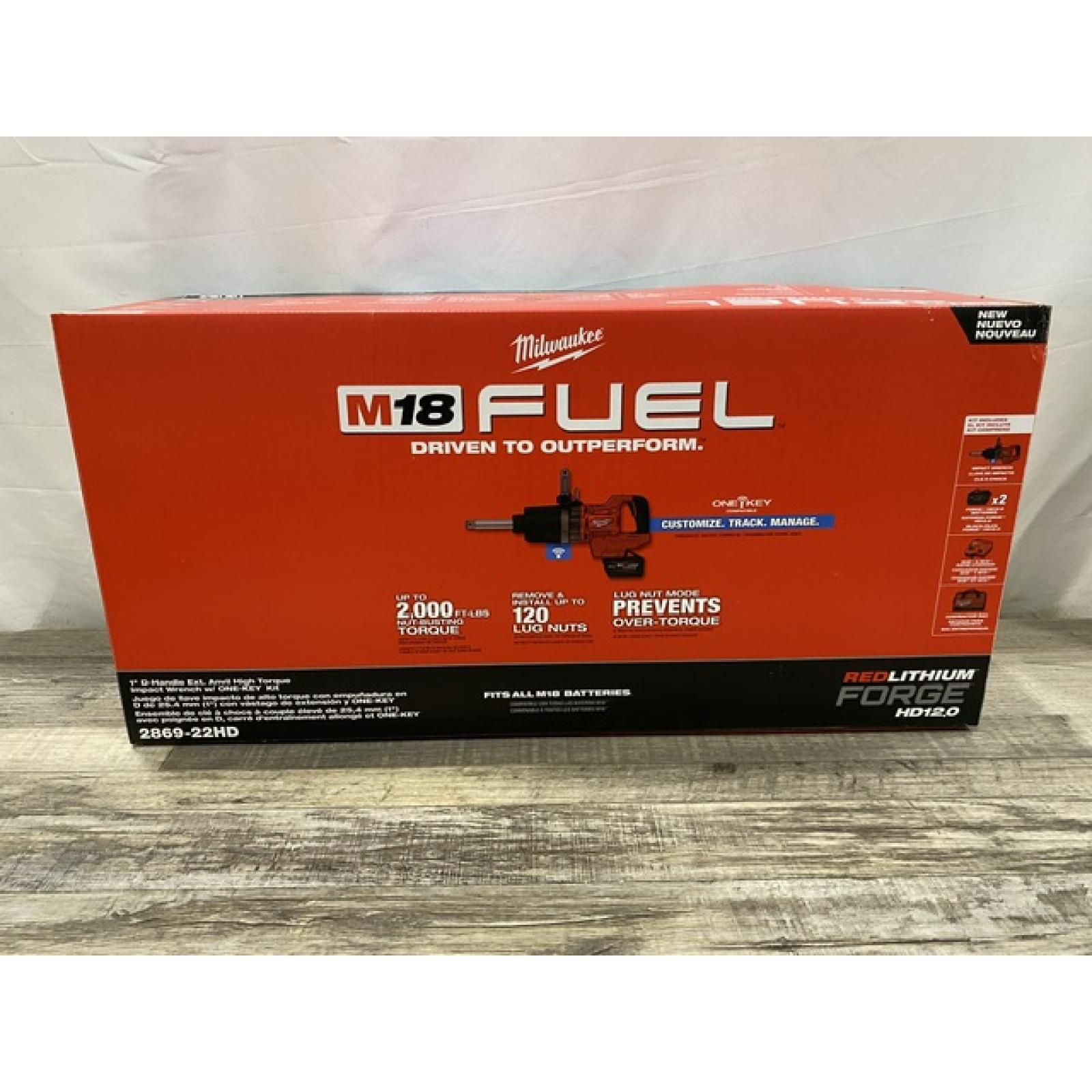 NEW - Milwaukee FUEL 18V Lithium-Ion Brushless Cordless 1 in. Impact Wrench Extended Reach D-Handle Kit
