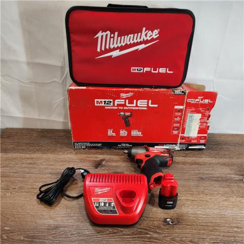 AS-IS Milwaukee 12-Volt Lithium-Ion Brushless Cordless 3/8 in. Impact Wrench Kit