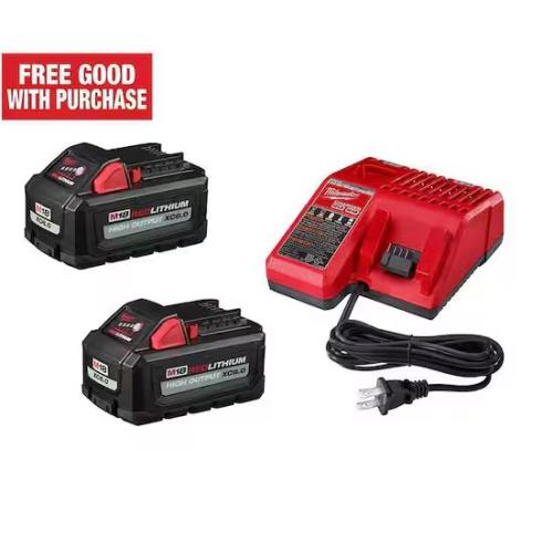 LIKE NEW! Milwaukee M18 18-Volt Lithium-Ion High Output Starter Kit with Two 6.0 Ah Battery and Charger