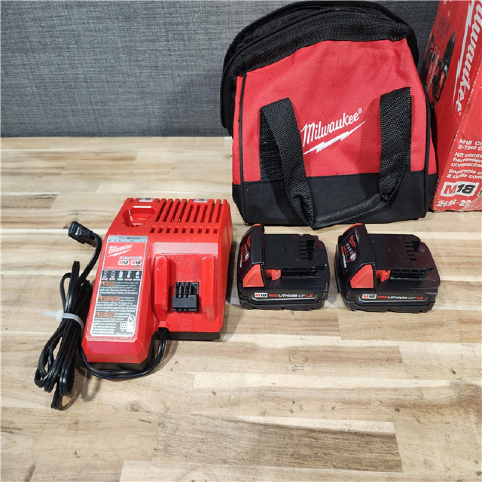 HOUSTON LOCATION - AS-IS Milwaukee 18V Lithium-Ion Cordless Drill Driver/Impact Driver Combo Kit