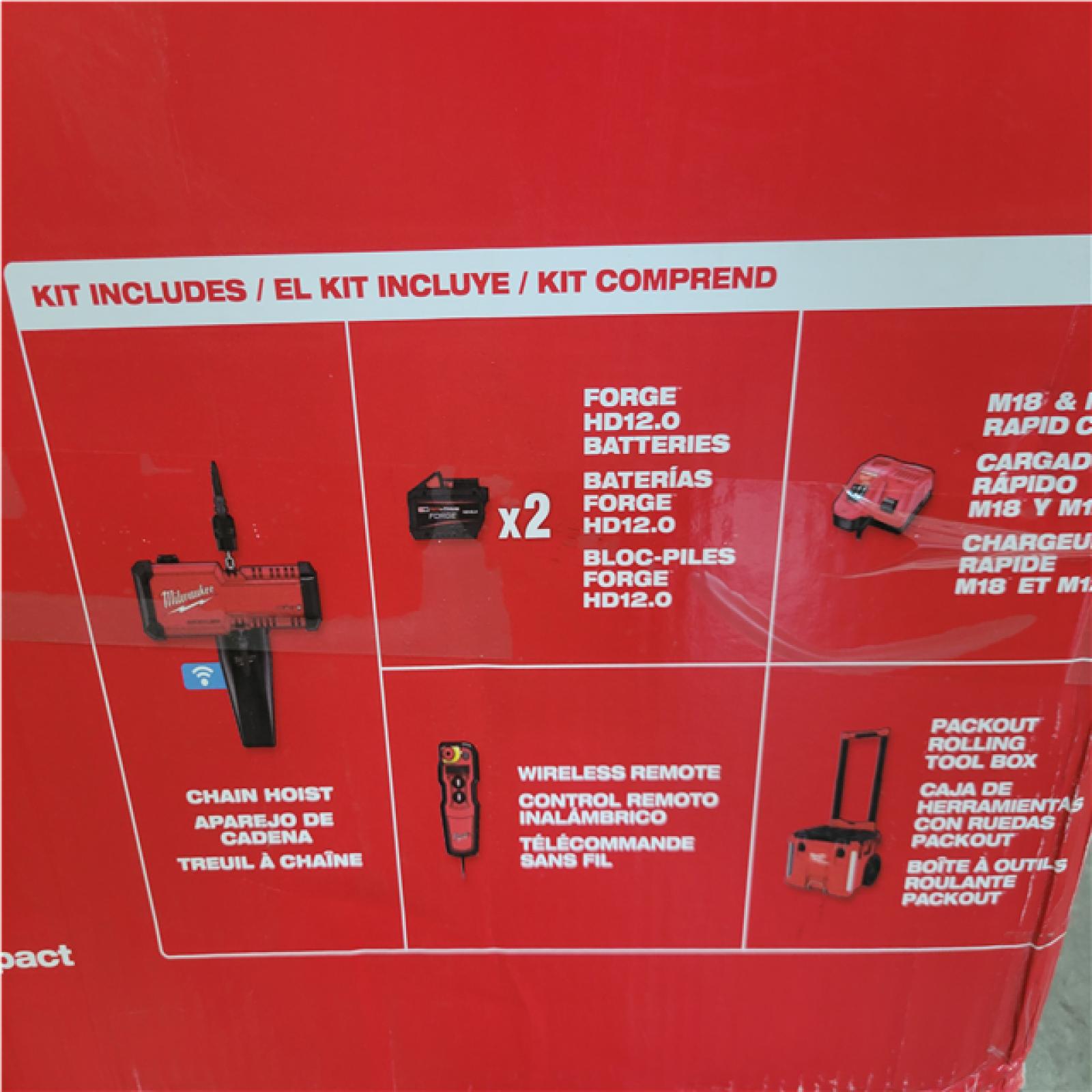 CALIFORNIA AS-IS MILWAUKEE COMPACT 1-TON CHAIN HOIST KIT W/ONE-KEY