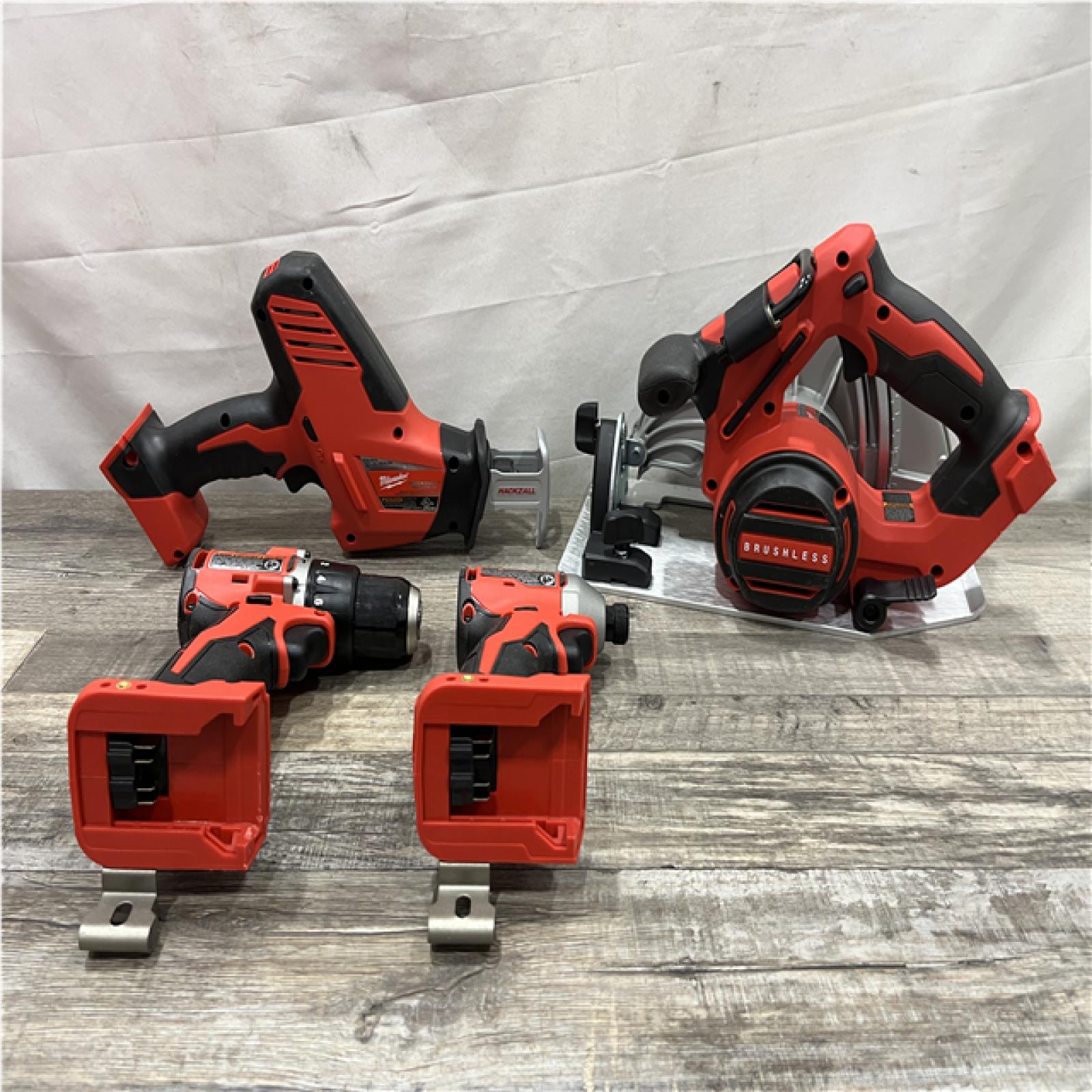 AS-IS Milwaukee 18-Volt Lithium-Ion Brushless Cordless (4-Tool) Combo Kit
