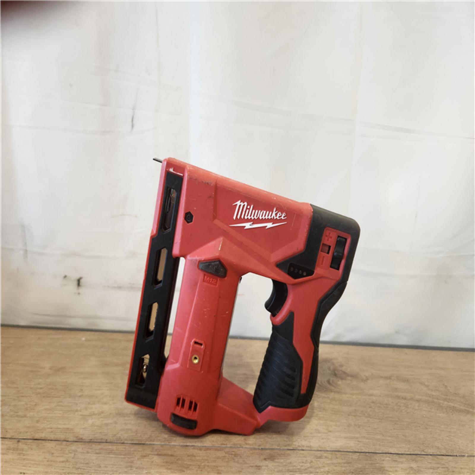 AS-IS- Milwaukee 12-Volt Lithium-Ion Cordless 3/8 in. Crown Stapler (Tool-Only)