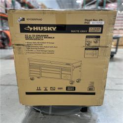 DALLAS LOCATION- AS IS- HUSKY 61IN. 15 DRAWER HEAVY DUTY MOBILE WORKBENCH