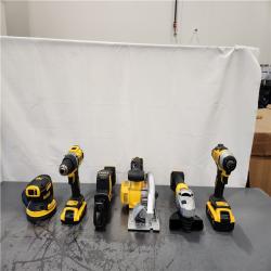AS-IS- DEWALT 20V Lithium-Ion Cordless 6-Tool Combo Kit with 5.0 Ah and 2.0 Ah Batteries  Charger and Tough System 2.0 Rolling Toolbox