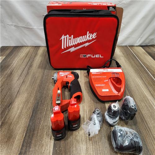 AS-IS Milwaukee M12 FUEL 12V Lithium-Ion Brushless Cordless 4-in-1 Installation 3/8 in. Drill Driver Kit with 4-Tool Heads