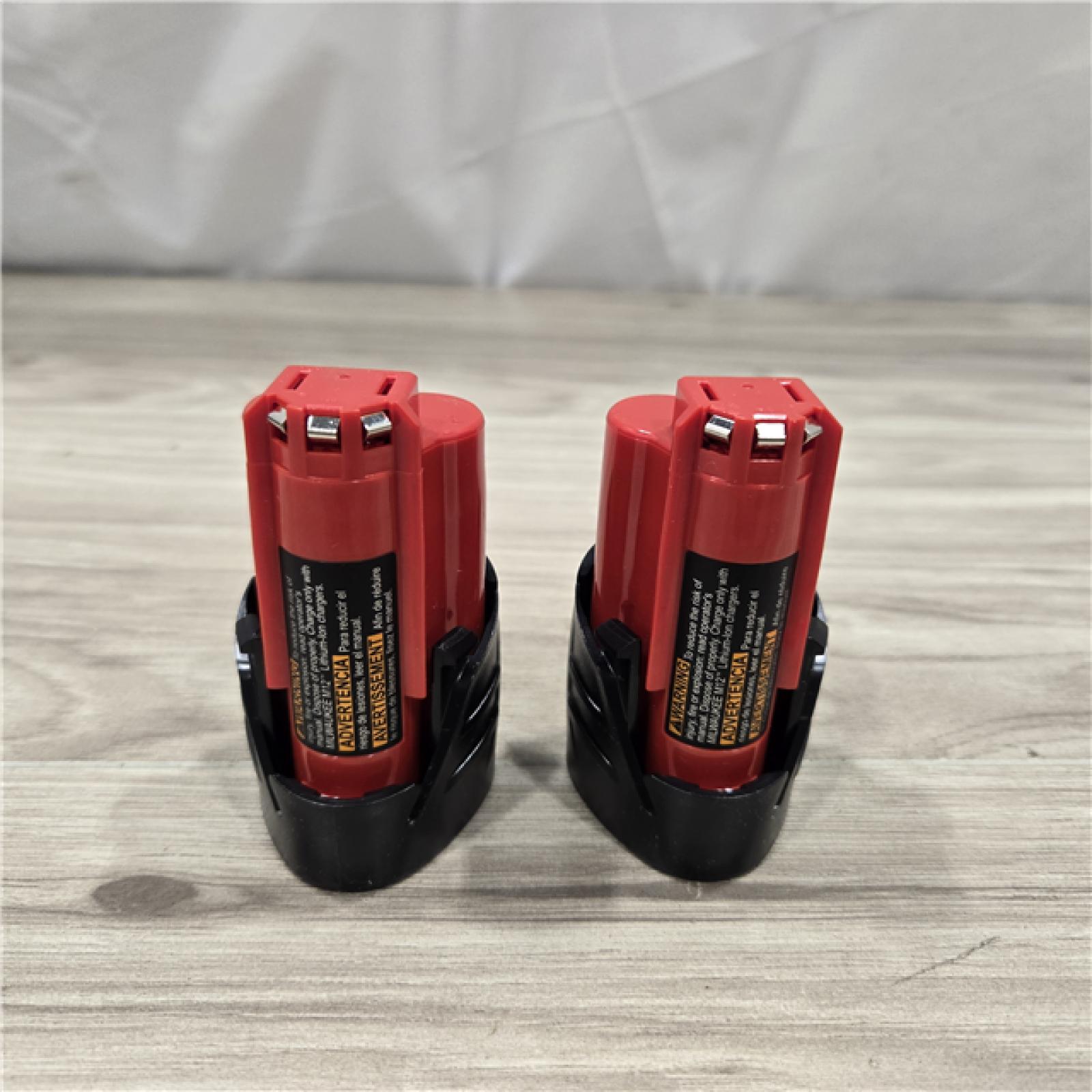 AS-IS Milwaukee M12 12V Lithium-Ion Compact 2.0 Ah Battery Pack (2-Pack) Starter Kit with Charger