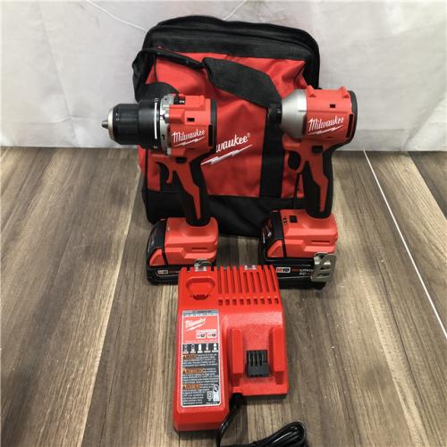 AS-IS Milwaukee 18-Volt Lithium-Ion Brushless Cordless Compact Hammer Drill/Impact Combo Kit