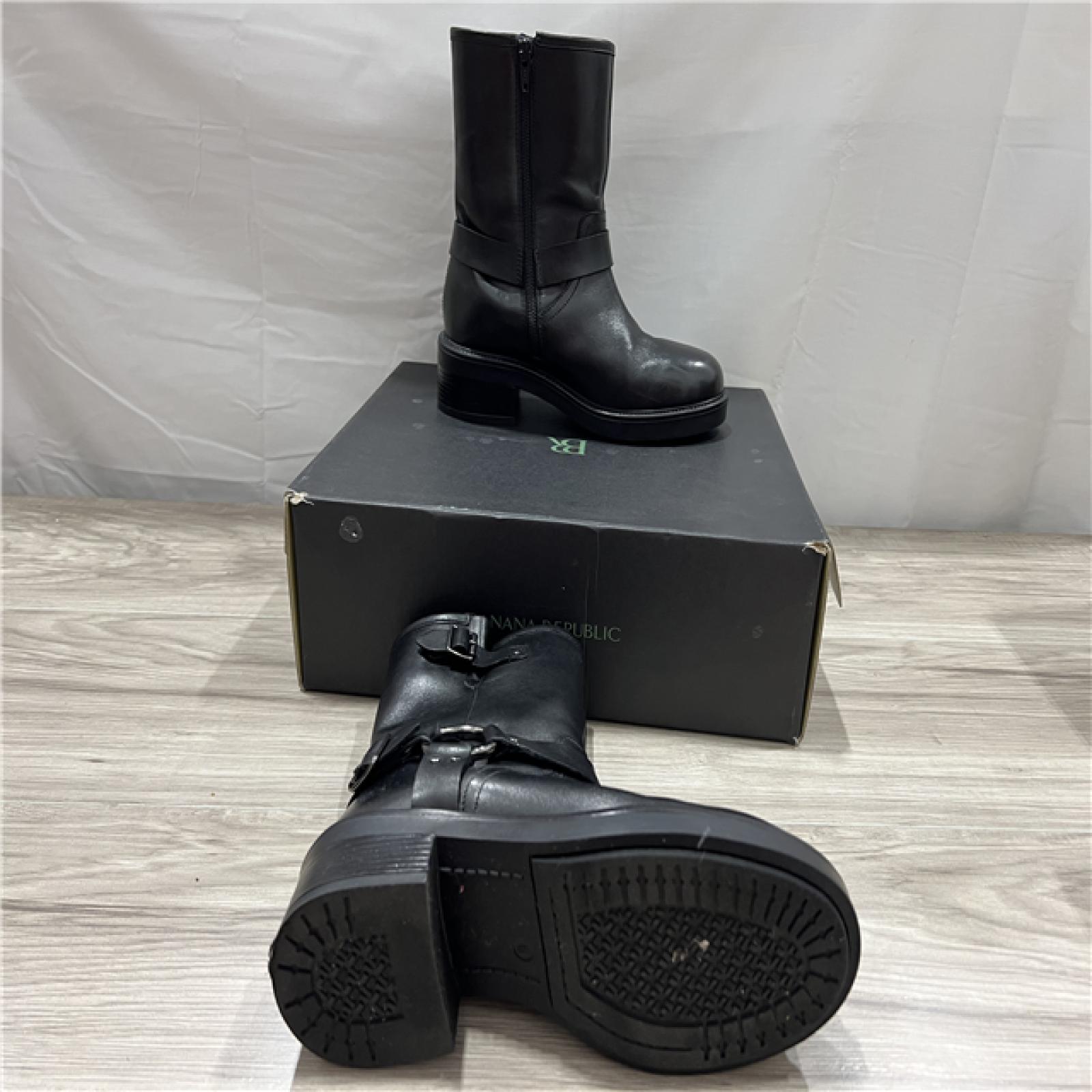 Banana Republic Leather Moto Boot - Black - SZ 6