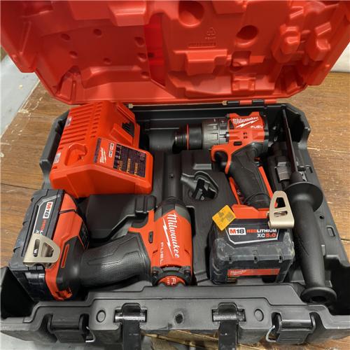AS-IS MILWAUKEE M18 FUEL 18V Lithium-Ion Brushless Cordless Hammer Drill and Impact Driver Combo Kit (2-Tool) with 2 Batteries