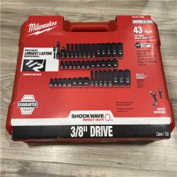 NEW Milwaukee SHOCKWAVE 3/8 in. Drive SAE and Metric 6 Point Impact Socket Set (43-Piece)