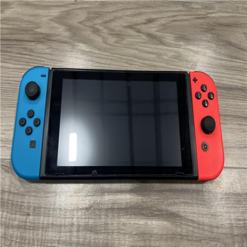 AS-IS Nintendo Switch Game Console - Black (HAC-001(-01) w/Blue & Red Joycon