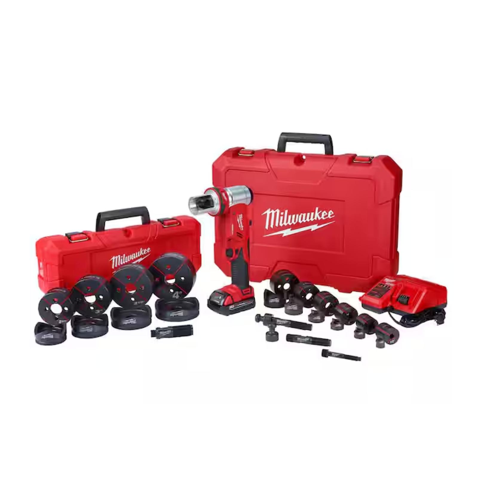 DALLAS LOCATION- NEW!- Milwaukee M18 18V 1/2 in. to 4 in. Force Logic 6-Ton Cordless Knockout Tool Kit