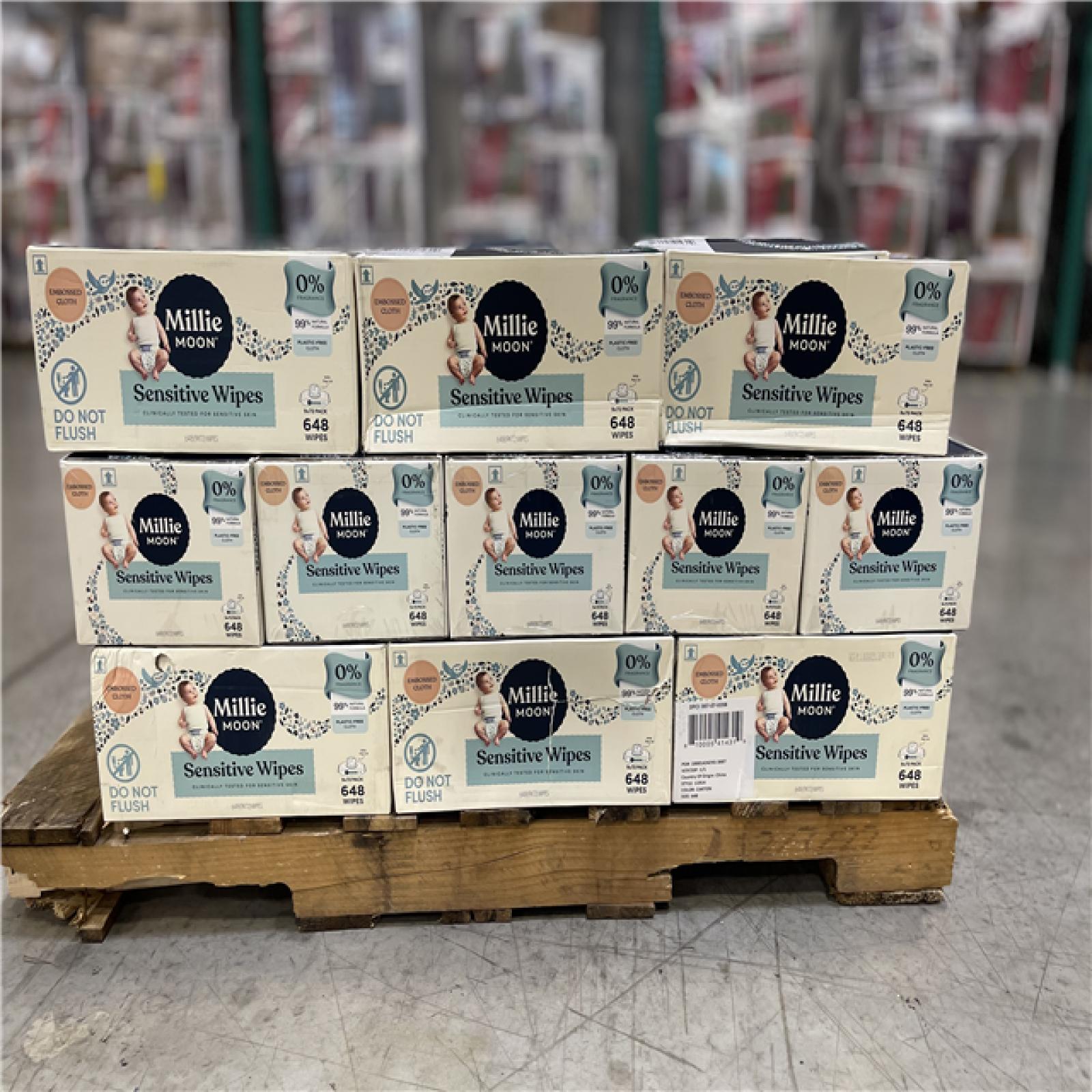 DALLAS LOCATION- Millie Moon Sensitive Wipes - 648ct PALLET-(42 CASES)