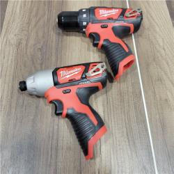 AS-IS Milwaukee M12 12V Lithium-Ion Cordless Drill Driver/Impact Driver Combo Kit with Two 1.5Ah Batteries, Charger and Bag (2-Tool)