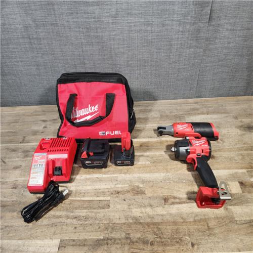 HOUSTON LOCATION - AS-IS MILWAUKEE 2 TOOL COMBO KIT W/ (2) BATTERY & CHARGER