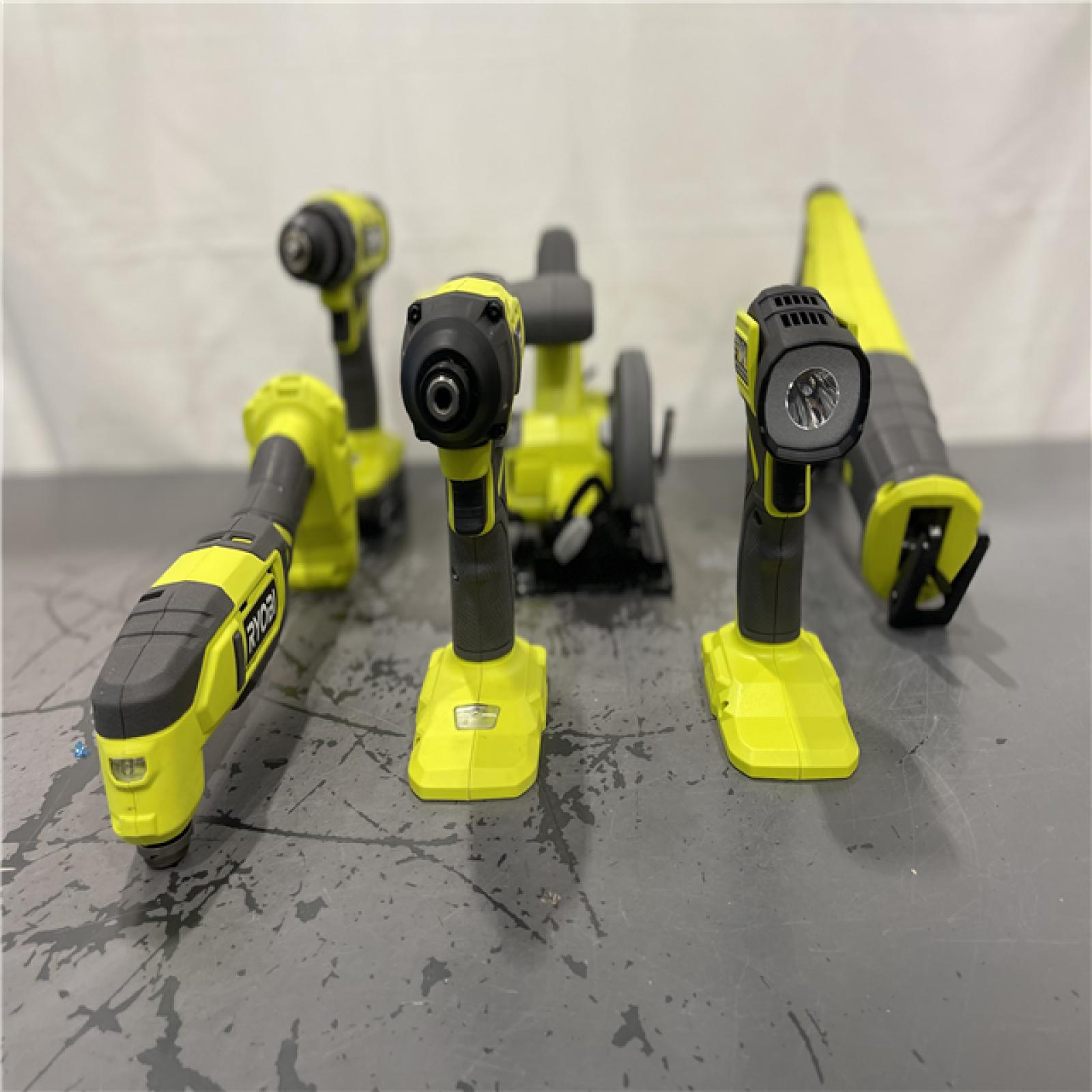 AS-IS- RYOBI ONE+ 18V Cordless 6-Tool Combo Kit with 1.5 Ah Battery  4.0 Ah Battery  and Charger