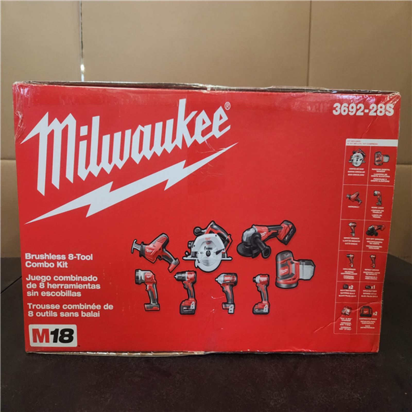 Phoenix NEW Milwaukee M18 18V Lithium-Ion Cordless Combo Kit (8-Tool) with (4) Batteries  Charger and Tool Bag SEALED