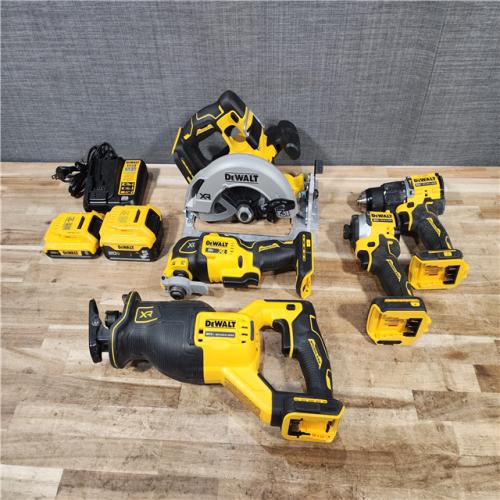 HOUSTON LOCATION - AS-IS DEWALT 5 TOOL COMBO KIT W/ (2) BATTERY & CHARGER