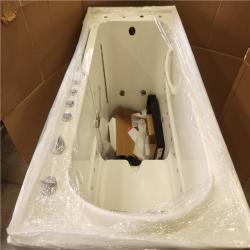 Phoenix NEW Universal Tubs Safe Premier Series 32 in. L x 60 in. W Left Side Drain Combination Jetted Bathtub in Biscuit with Fast Fill Faucet Set
