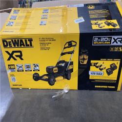 As-Is- DEWALT 2x20V MAX 21 in. Cordless Battery Powered Push Lawn Mower Kit with (2) 10 Ah Batteries and Chargers