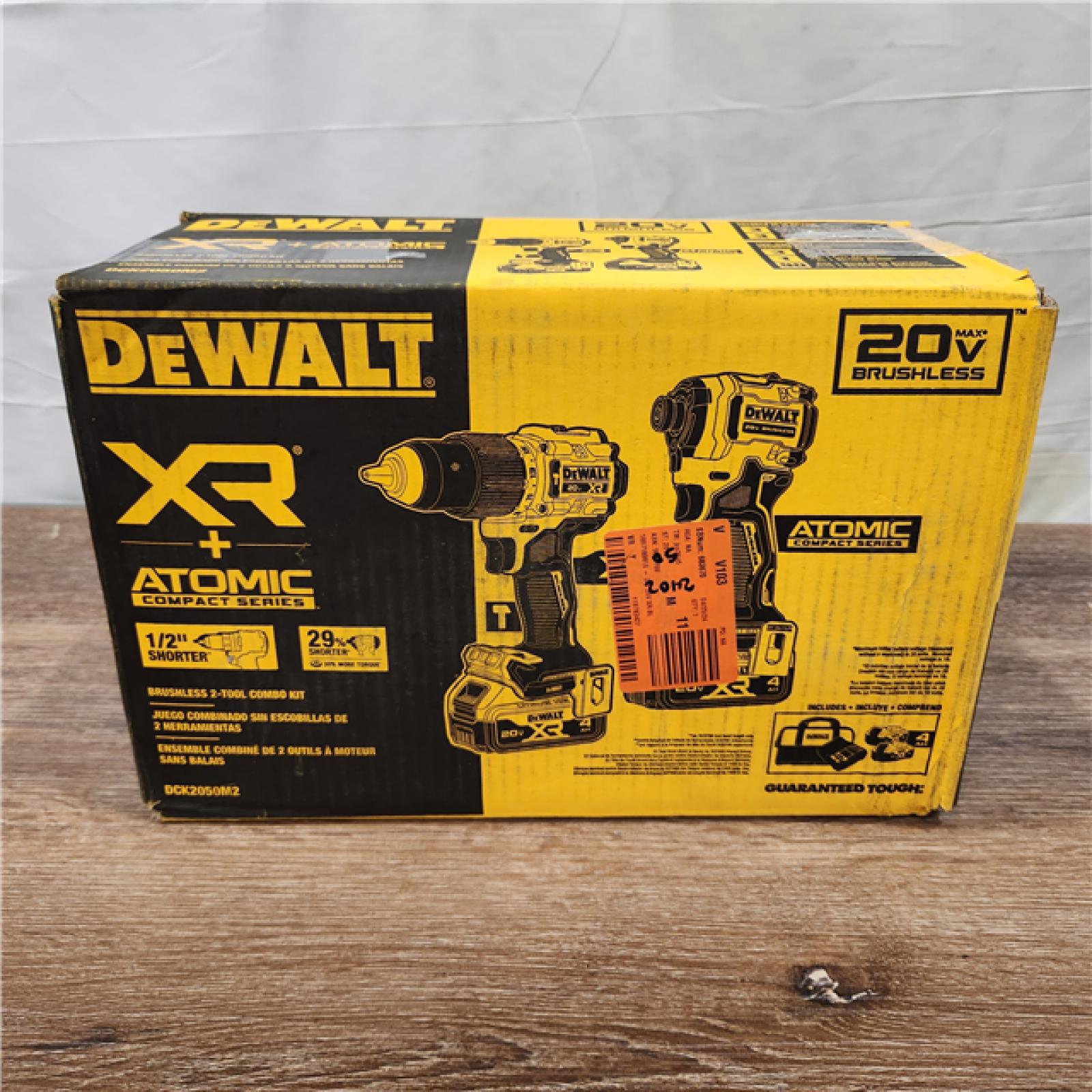 AS-IS DeWalt DCK2050M2 20V Hammer Drill & Impact Driver Kit W/Batteries  Charger & Bag