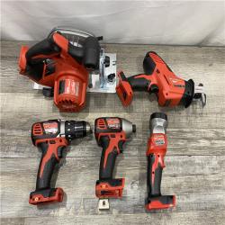 AS-IS Milwaukee 18V Lithium-Ion Cordless Combo Kit (5-Tool) with (1) 3.0Ah and (1) 1.5Ah Battery  (1) Charger  (1) Tool Bag