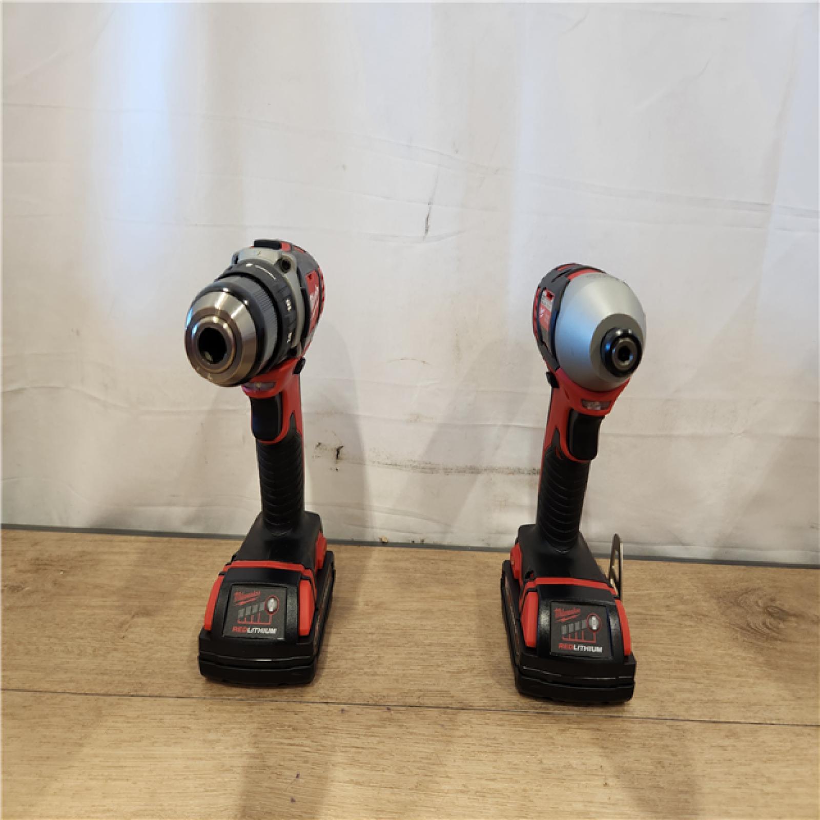 AS-IS- Milwaukee 18V Lithium-Ion Cordless Drill Driver/Impact Driver Combo Kit