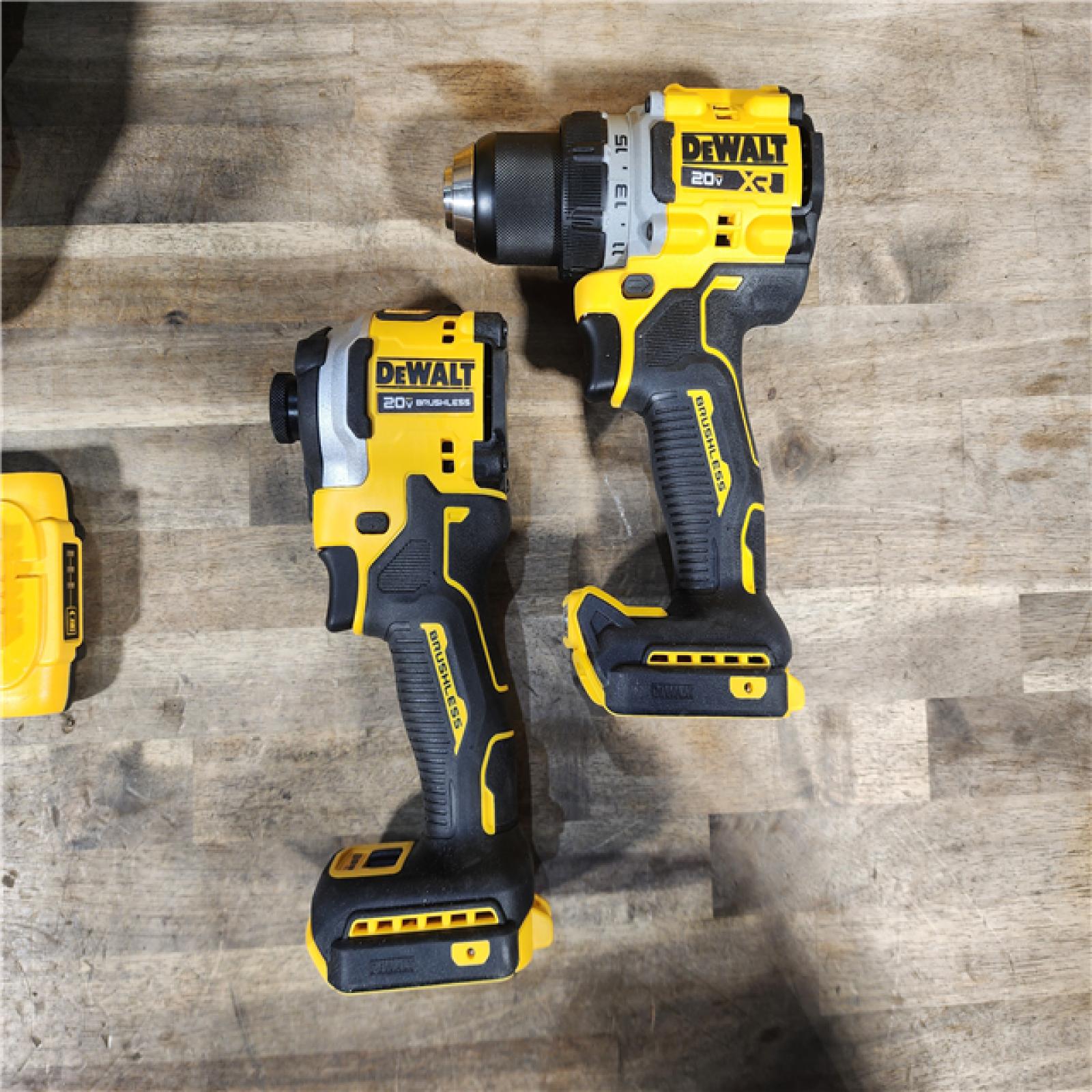 HOUSTON LOCATION - AS-IS DEWALT 20V MAX XR Cordless Drill/Driver, ATOMIC Impact Driver 2 Tool Combo Kit, (2) 2.0Ah Batteries, Charger, and Bag
