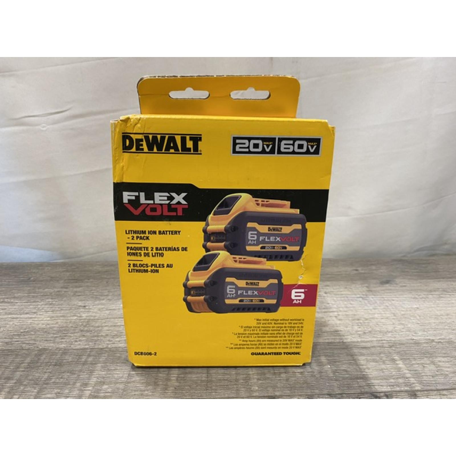 NEW - DEWALT FLEXVOLT 20V/60V MAX Lithium-Ion 6.0Ah Battery Pack (2 Pack)