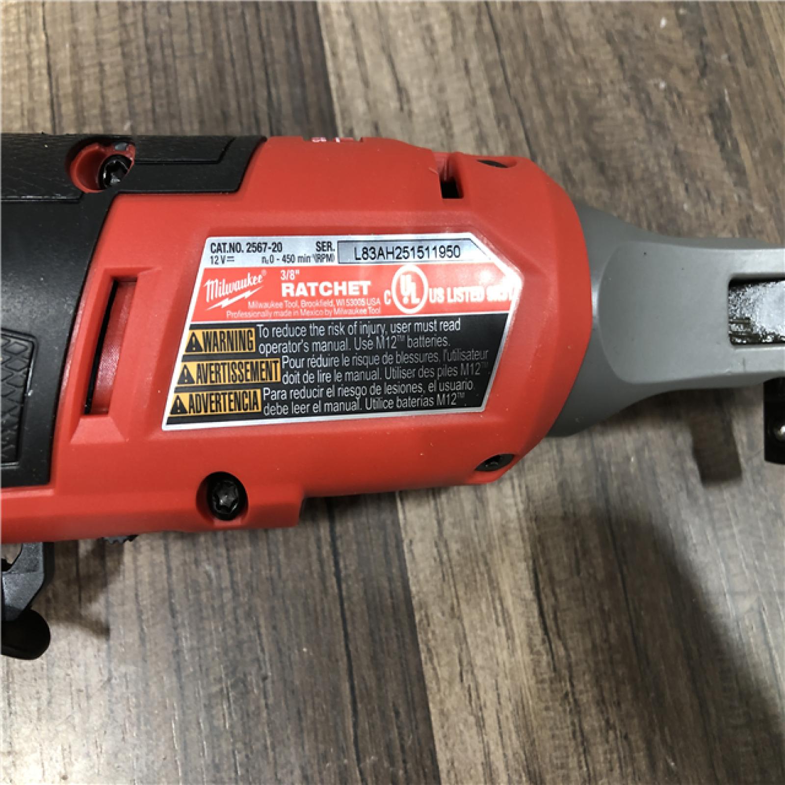 AS-IS Milwaukee FUEL 12-Volt Lithium-Ion Brushless Cordless High Speed 3/8 in. Ratchet (Tool-Only)