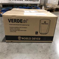 NEW! - WORLD DRYER VERDEdri Graphite Aluminum Automatic Electric Hand Dryer