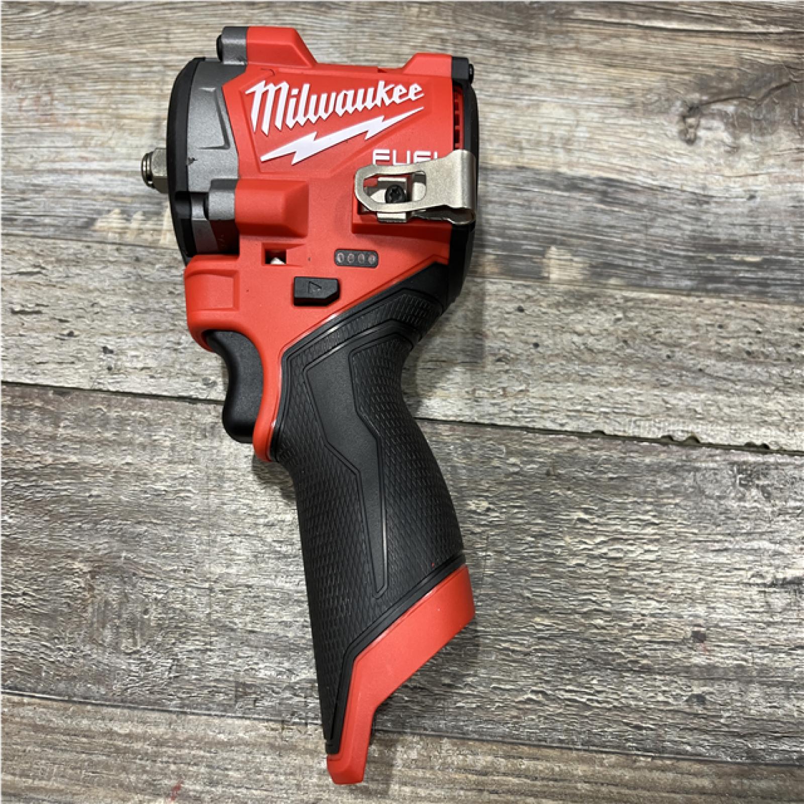 AS-IS Milwaukee FUEL 12V Li-Ion Brushless Cordless Stubby 3/8 in. Impact Wrench Kit