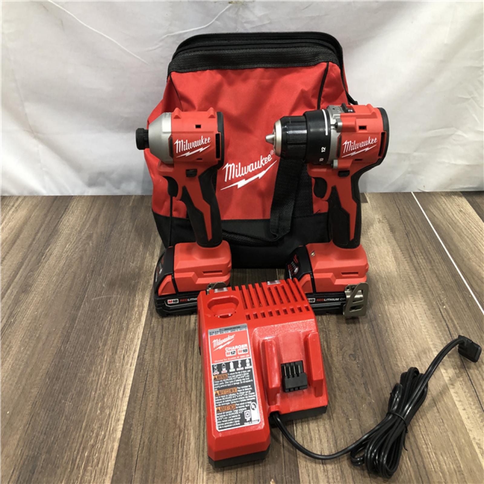 AS-IS Milwaukee 18V Lithium-Ion Brushless Cordless Compact Drill/Impact Combo Kit
