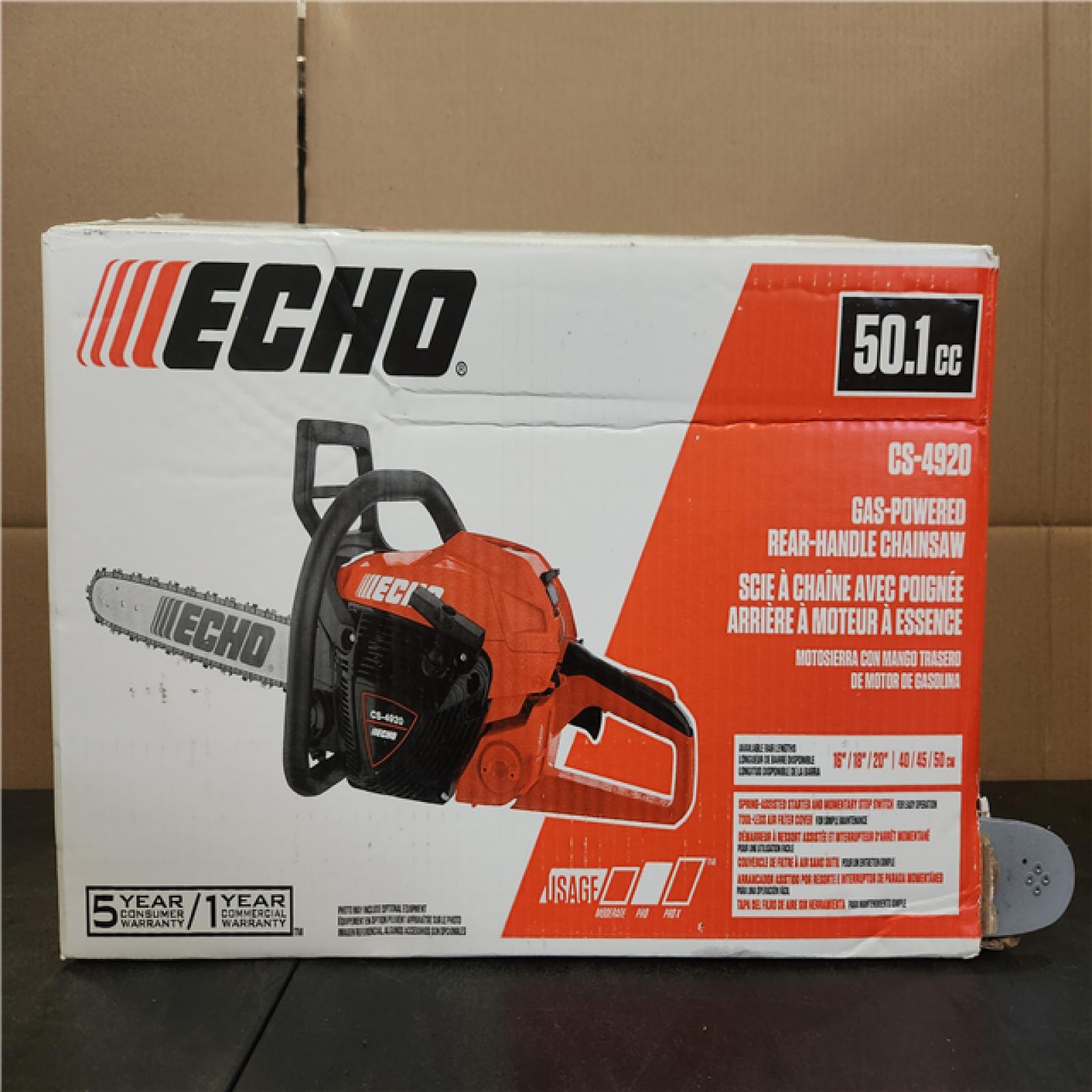 Phoenix NEW ECHO 20 in. 50.1 cc 2-Stroke Gas Rear Handle Chainsaw