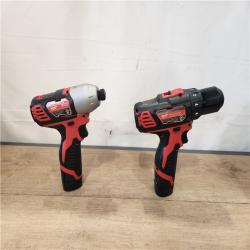 AS-IS- Milwaukee 12V Lithium-Ion Cordless Drill Driver/Impact Driver Combo Kit
