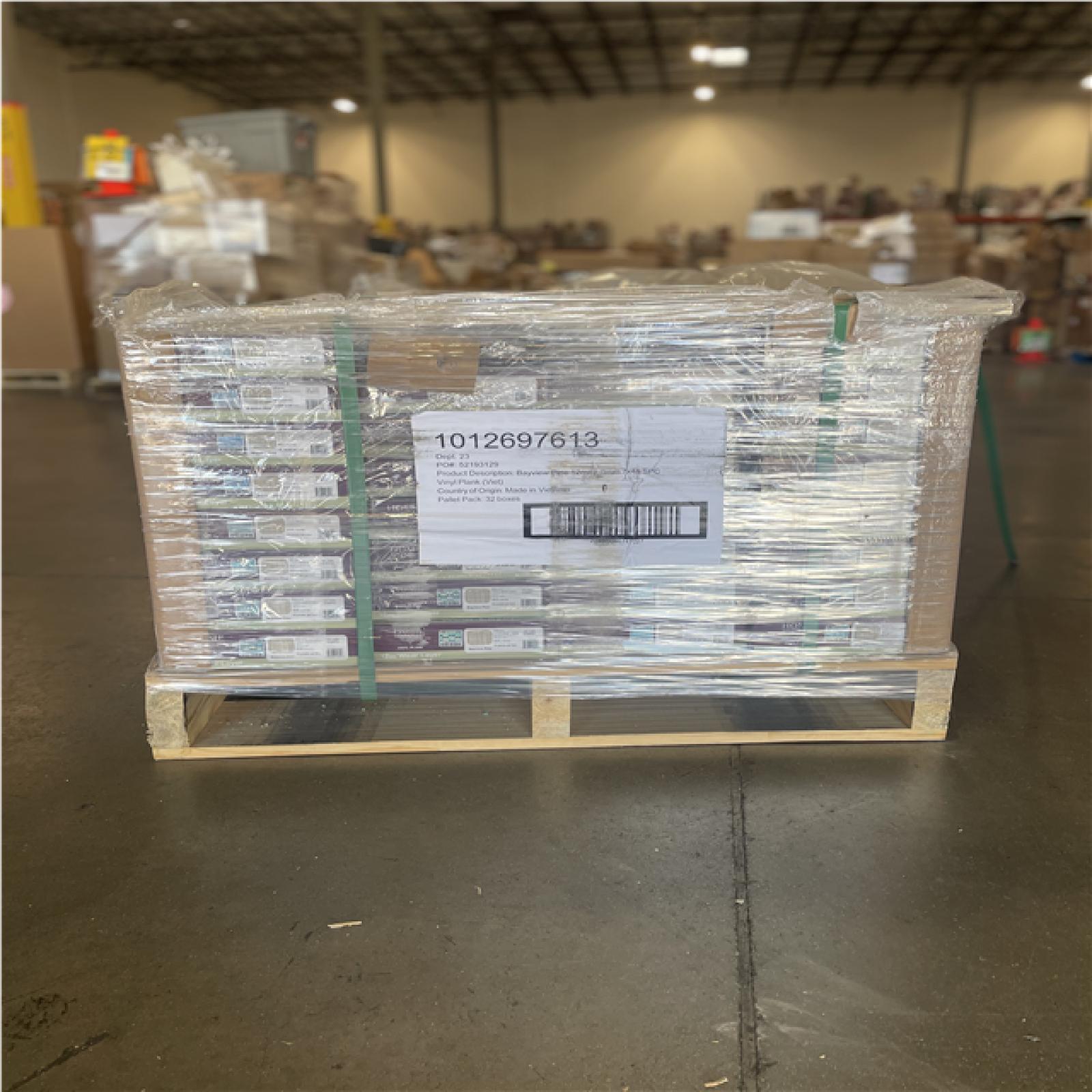 DALLAS LOCATION- AS-IS HOME DECORATORS Bayview Pine 12 MIL x 7 in. W x 48 in. Flooring (23.8 sq. ft. /Case)(30 CASES)